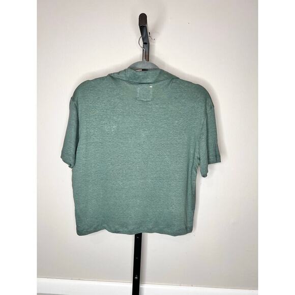 Chaser Green Cropped Polo Boxy Short Sleeved Tee Size Small - Picture 4 of 6
